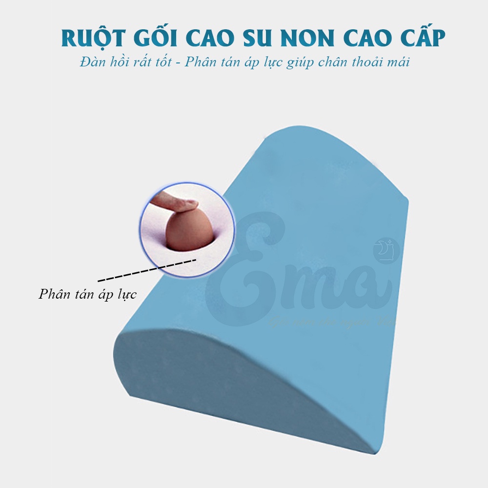 Gối kê chân, gác chân cao su non văn phòng EMA - Giảm tê, mỏi, chuột rút, suy giãn tĩnh mạch khi ngồi, nằm