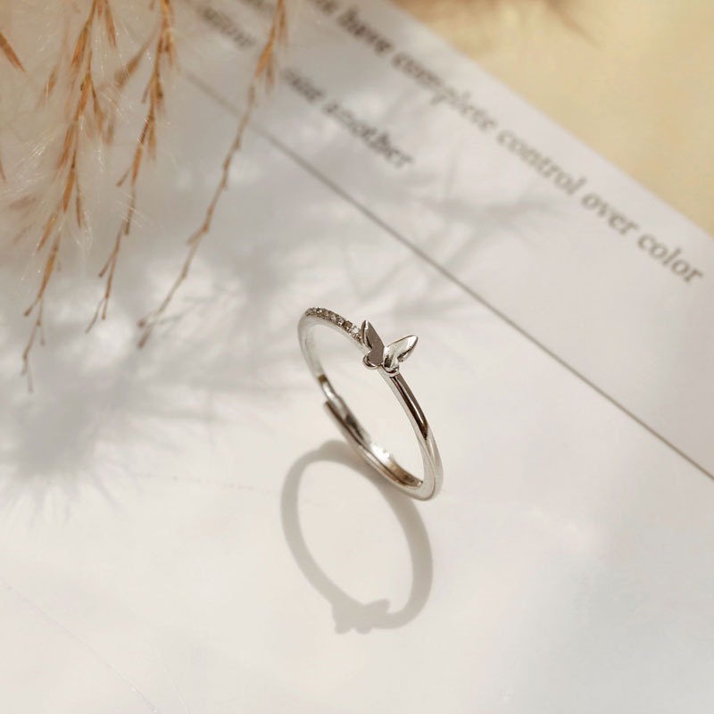 Nhẫn bạc nữ 925 free size Little Butterfly xinh xắn dễ thương Dế Bạc -N6047