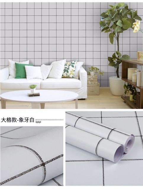 10M giấy dán tường kẻ caro keo sẵn khổ 45 cm | BigBuy360 - bigbuy360.vn