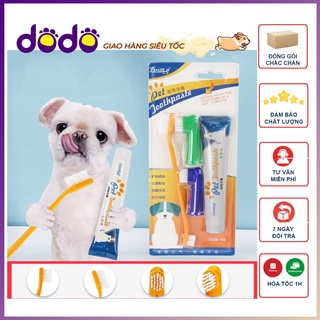 Bộ bàn chải và kem đánh răng chó mèo - Bàn chải đánh răng cho chó mèo - Dodo Pet