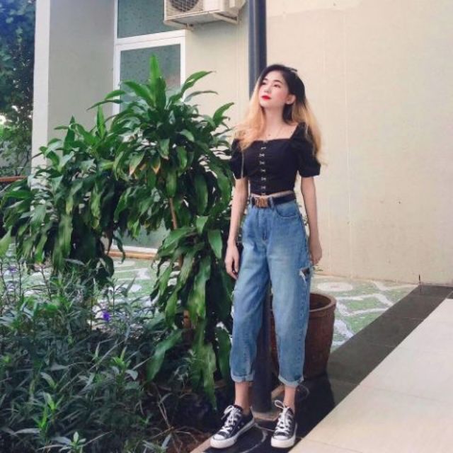 [Rẻ vô địch] Quần jean baggy rách sườn mã 3001, hình thật trải sàn