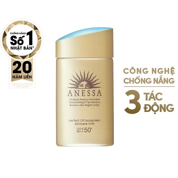 Sữa Chống Nắng Bảo Vệ Hoàn Hảo Anessa Perfect UV Sunscreen Skincare Milk SPF50+ PA++++ 60ml