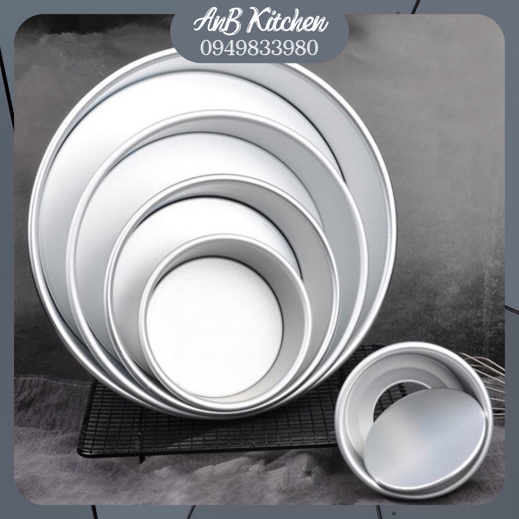 Khuôn nhôm đúc tròn đế liền/đế rời nướng bánh Size 6/7/8inch