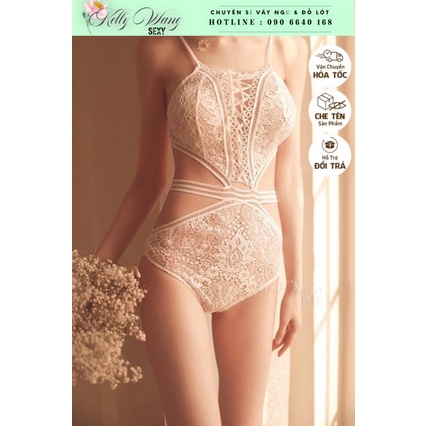 Sx366 jumpsuit ren sexy gợi cảm -đồ ngủ cao cấp KELLY WANG (hình cuối ảnh ren thật )