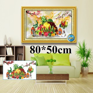 Tranh đính đá thanh lý Mâm ngũ quả Y8288 80X50cm