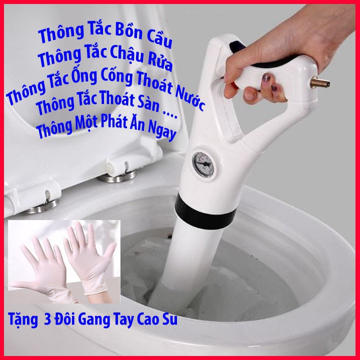 Dụng Cụ Thông Tắc Bồn Cầu Đa Năng Cao Cấp Giải Quyết Tận Gốc - tặng 3 đôi găng tay cao su