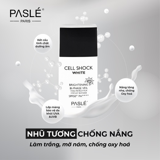 CHỐNG NẮNG DẠNG NHŨ TƯƠNG PASLE CELL SHOCK WHITE DẠNG NHŨ TƯƠNG SPF50+ PA++++ 50ML