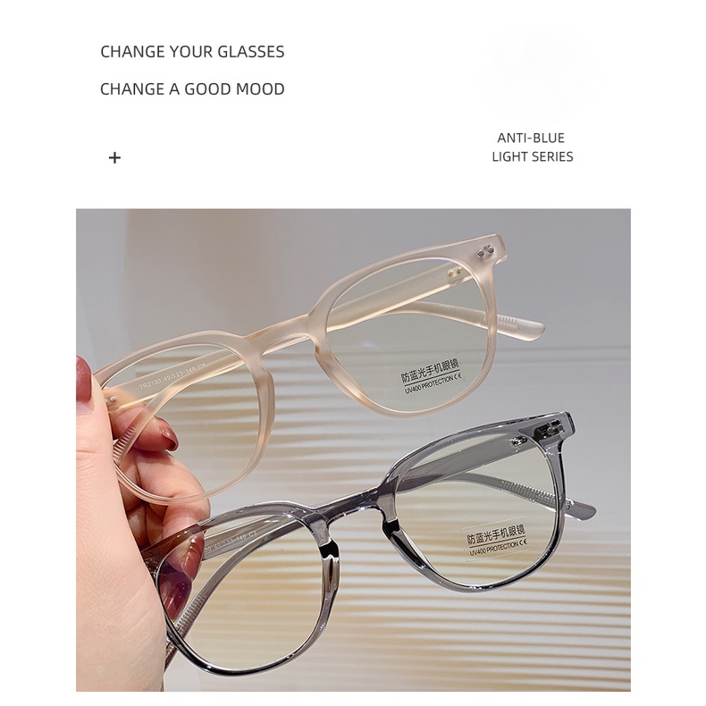 Kính Mát Hình Oval TR90 Chống Bức Xạ Phong Cách Retro Hàn Quốc