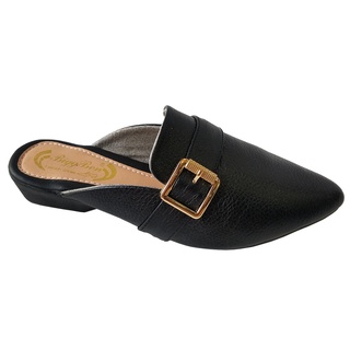  Dép Sục Nữ Mũi Nhọn BIGGBEN Da Bò Thật Cao 3 Phân HKD593 