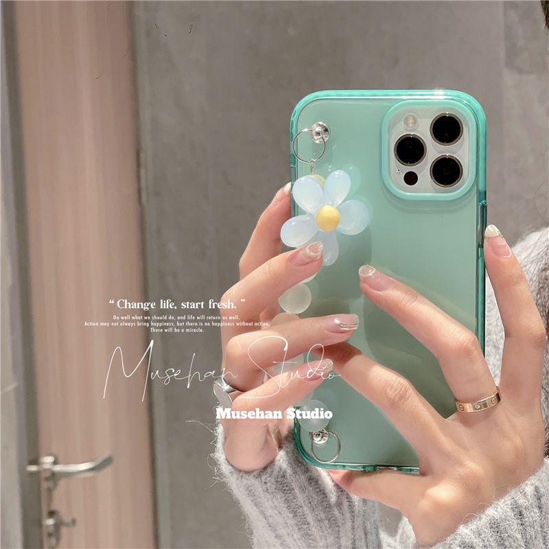 Ốp Điện Thoại Mềm Trong Suốt Hình Nơ Có Dây Xích Cho Iphone 11 12 13 Pro Max MiNi XR X XS 7 8 Plus SE