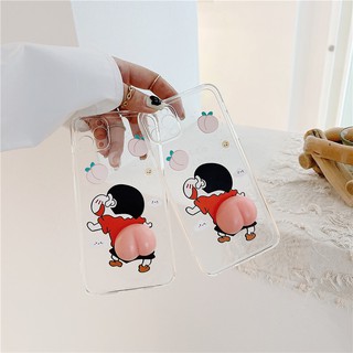 Ốp lưng iphone - Ốp dẻo trong suốt mông đào bóp mềm dẻo Shin 3D dành cho iphone 6 đến 12promax - b342