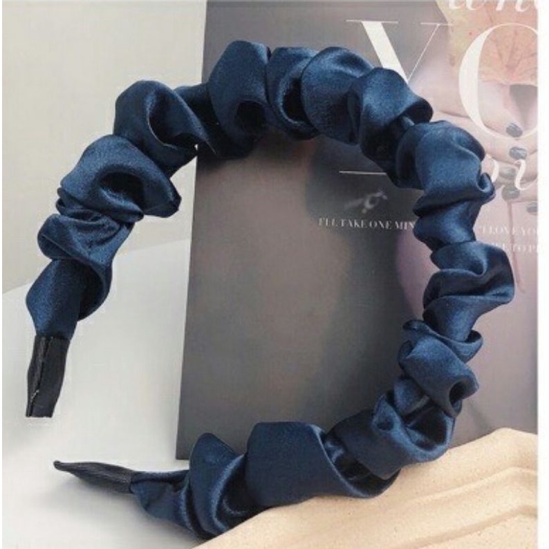 Cài tóc bờm tóc vải sóng nếp loại to nhiều màu