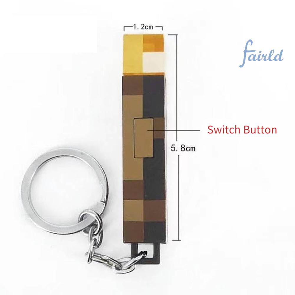 Móc Khóa Đèn Pin LED Phong Cách Game Minecraft