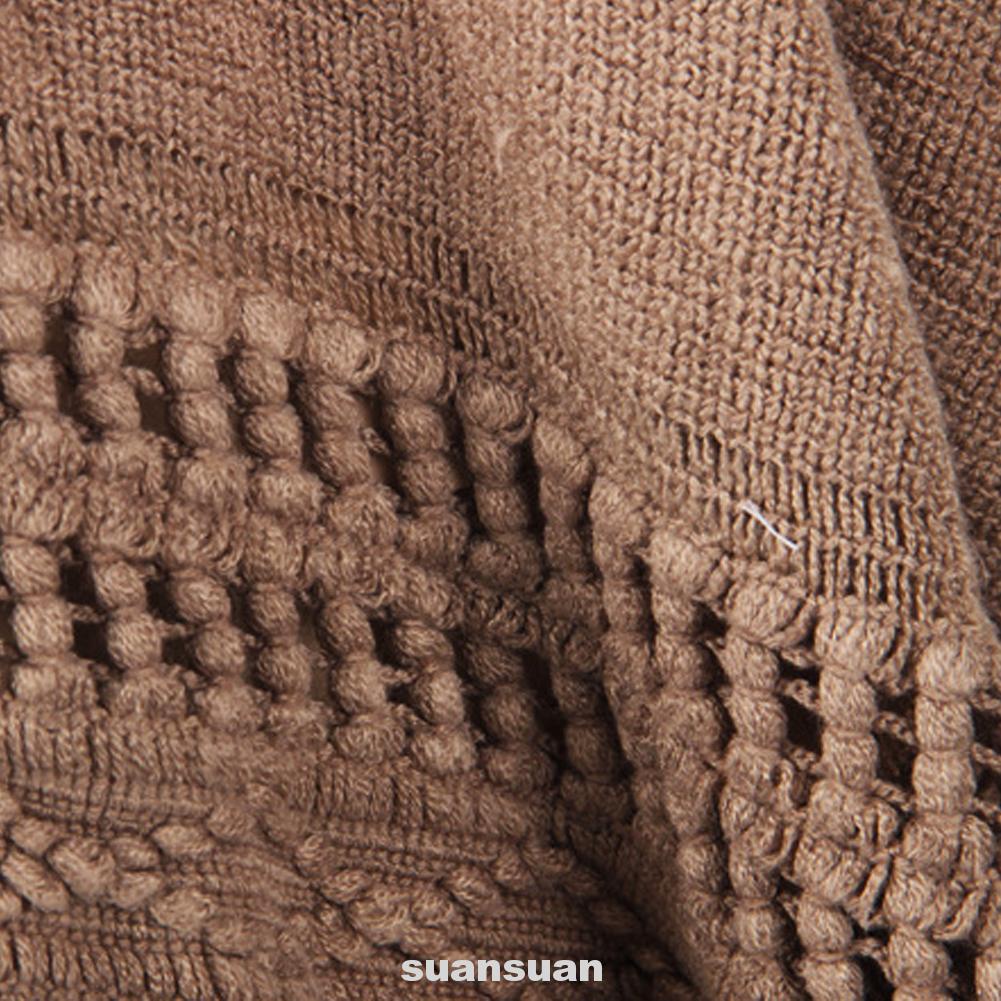 Áo choàng dệt kim phối tua rua thiết kế thanh lịch
 | BigBuy360 - bigbuy360.vn