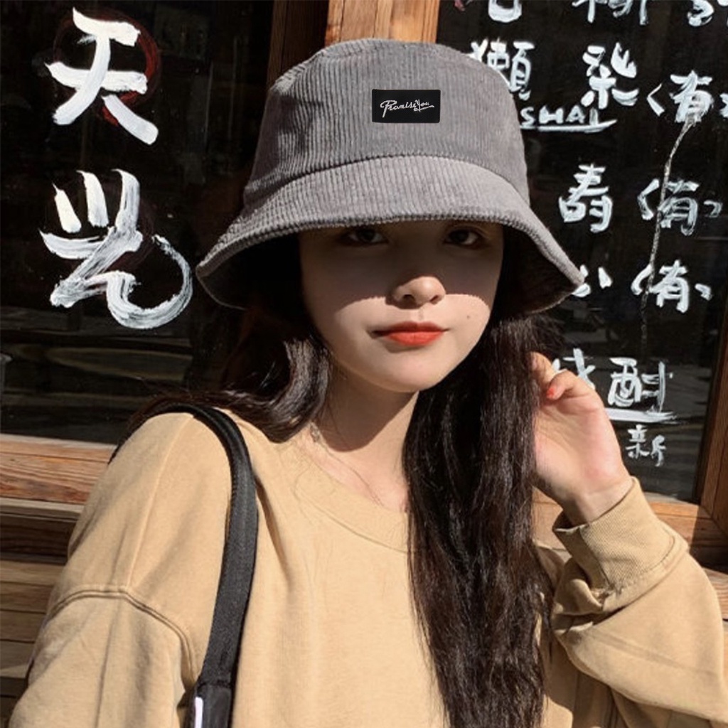 Mũ Bucket Nón Tai Bèo Vành Cụp Promissyou Chất Nhung Tăm Cao Cấp 425 Nhiều Màu Sắc Ulzzang Form Unisex Nam Nữ - Hazo
