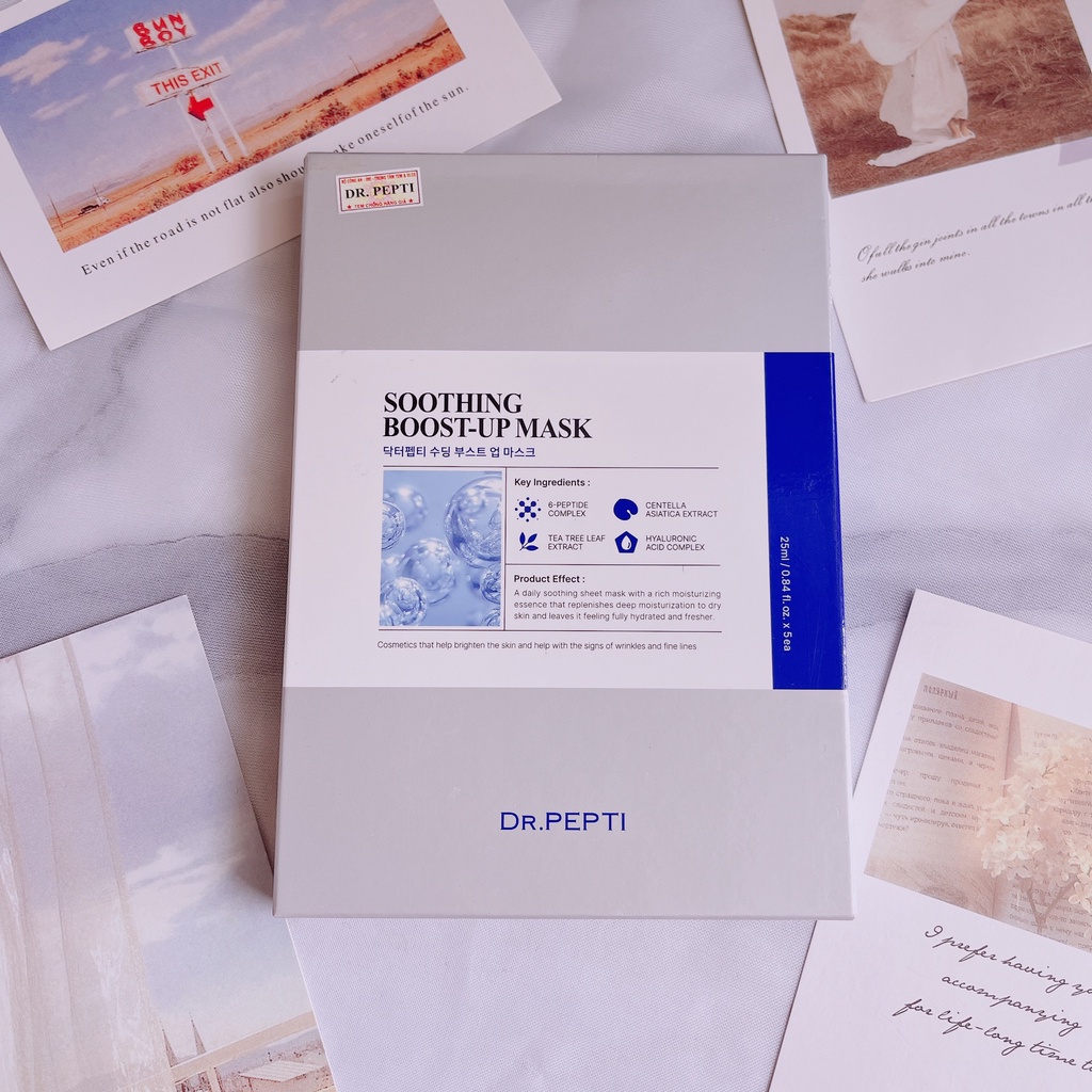 Mặt Nạ Dr.Pepti Soothing Boost-up Tăng Cường Dưỡng Chất Dịu Da Siêu Cấp Mặt nạ Dr Pepti trắng da cấp ấm 25ml
