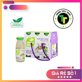 Combo 06 chai - Nước yến & hạt chia đóng chai hiệu Green bird ngon vi diệu loại 185ml