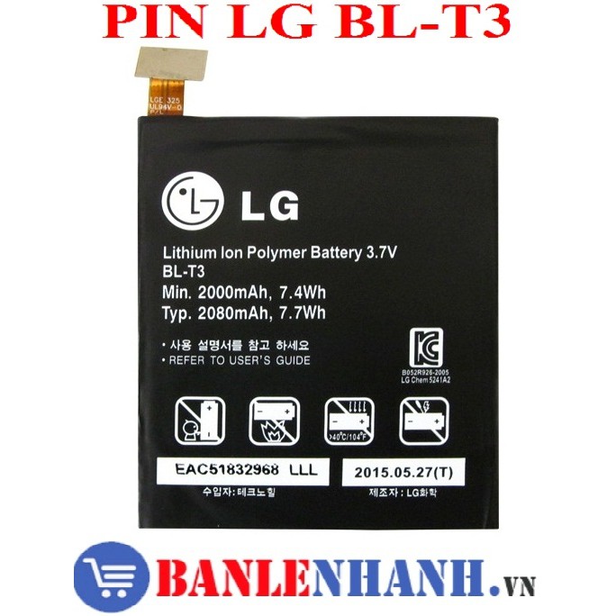 PIN LG BL-T3 [PIN NEW 100%, ZIN ]