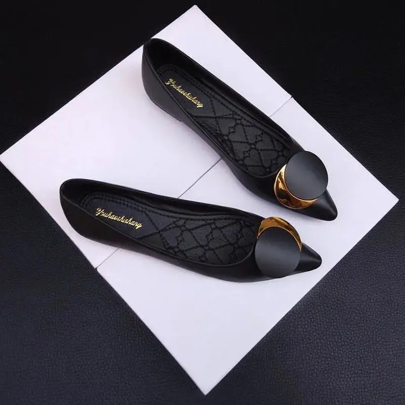 Giày Búp Bê Da Mềm Mũi Nhọn Có Size Lớn 32-44 Cao Cấp Thời Trang Dành Cho Nữ