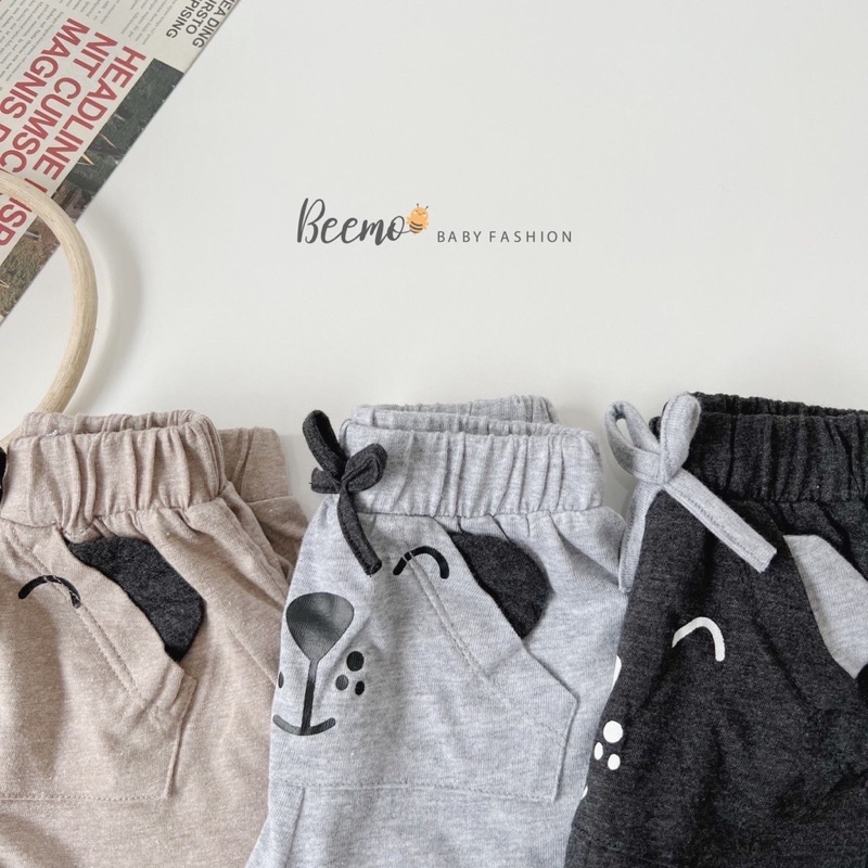 Hàng mới về - Quần sooc Beemo cotton hình gấu 3 màu cho bé trai, bé gái