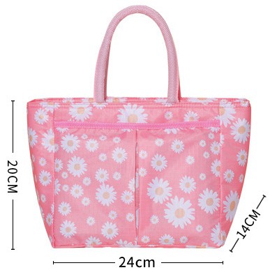 Túi đựng cơm SIZE LỚN 2 ngăn vải Oxford chống thấm (có clip)