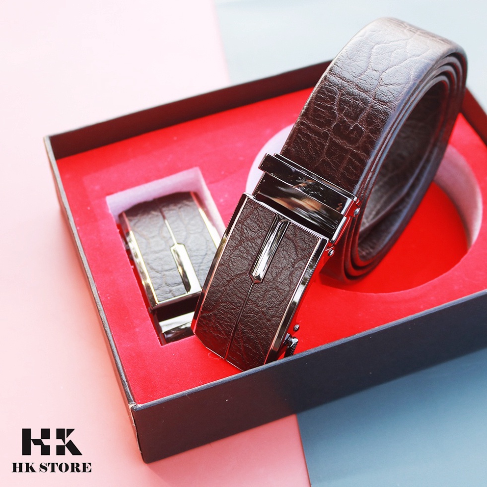 Dây thắt lưng nam da voi cao cấp - full box - hàng chính hãng HK.STORE - sang trọng đẳng cấp.