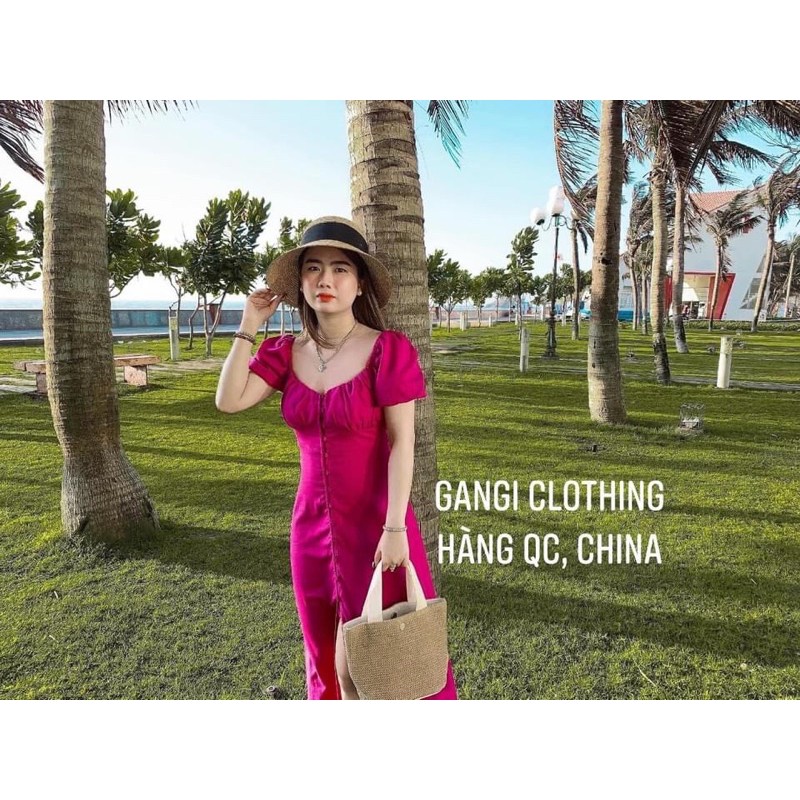 [Hàng Chuẩn] Váy Maxi Hồng Tay Cộc Dáng Suông, Đầm Nữ Hồng Cổ Vuông Tay Phồng Siêu Xinh Có Ảnh Thật Kèm Video | BigBuy360 - bigbuy360.vn