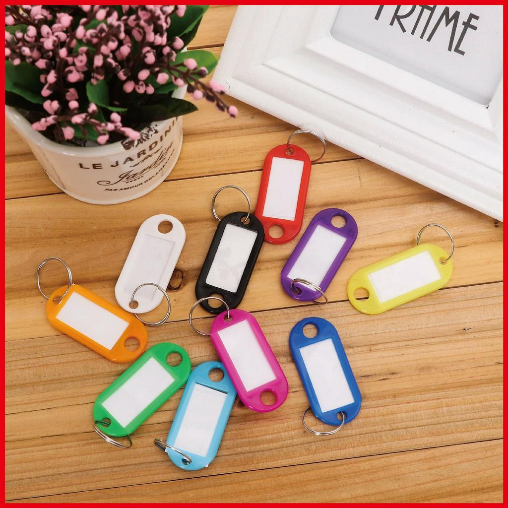 Móc chìa khóa dạng thẻ ghi chú, móc khóa giấy note ghi tên phòng, số phòng tránh nhầm lẫn, thẻ ghi chú đeo balo