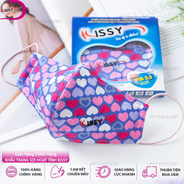Khẩu trang Kissy người lớn size M cho nữ mẫu trái tim hồng | BigBuy360 - bigbuy360.vn