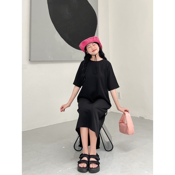 TEE DRESS - Đầm suông xẻ tà