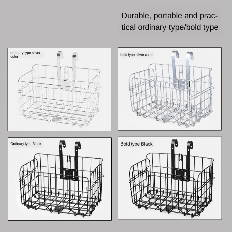 Giỏ Đựng Đồ Gắn Phía Trước Xe Đạp Điện Bằng Kim Loại Có Thể Gấp Gọn Tiện Lợi