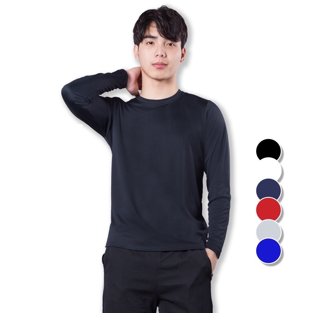 Áo thun nam, áo giữ nhiệt nam thể thao co giãn 4 chiều dài tay chất liệu thun lạnh co dãn 4 chiều co dãn thấm hút mồ hôi