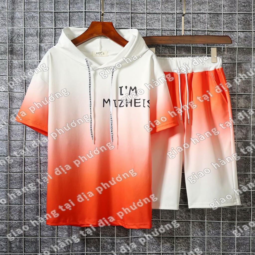 Siêu rẻ ₪✙✇Bộ Áo Hoodie Tay Ngắn Phối Quần Short Lưng Cao Phong Cách Hàn Quốc Thời Trang Cho Nam (Có Bán Lẻ)