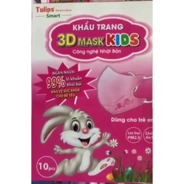 Khẩu trang trẻ em Tulip 3D Mask KIDs hộp 10 chiếc