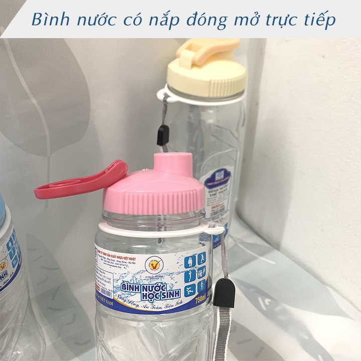 Bình nước học sinh Việt Nhật 550ml,750ml,900ml –Bình nước thể thao có quai dù treo (MS:0088/0089/0096) -Buôn rẻ 01281