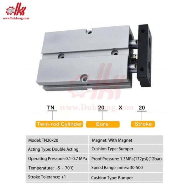 Xy lanh 2 ty - Xi lanh khí nén TN25