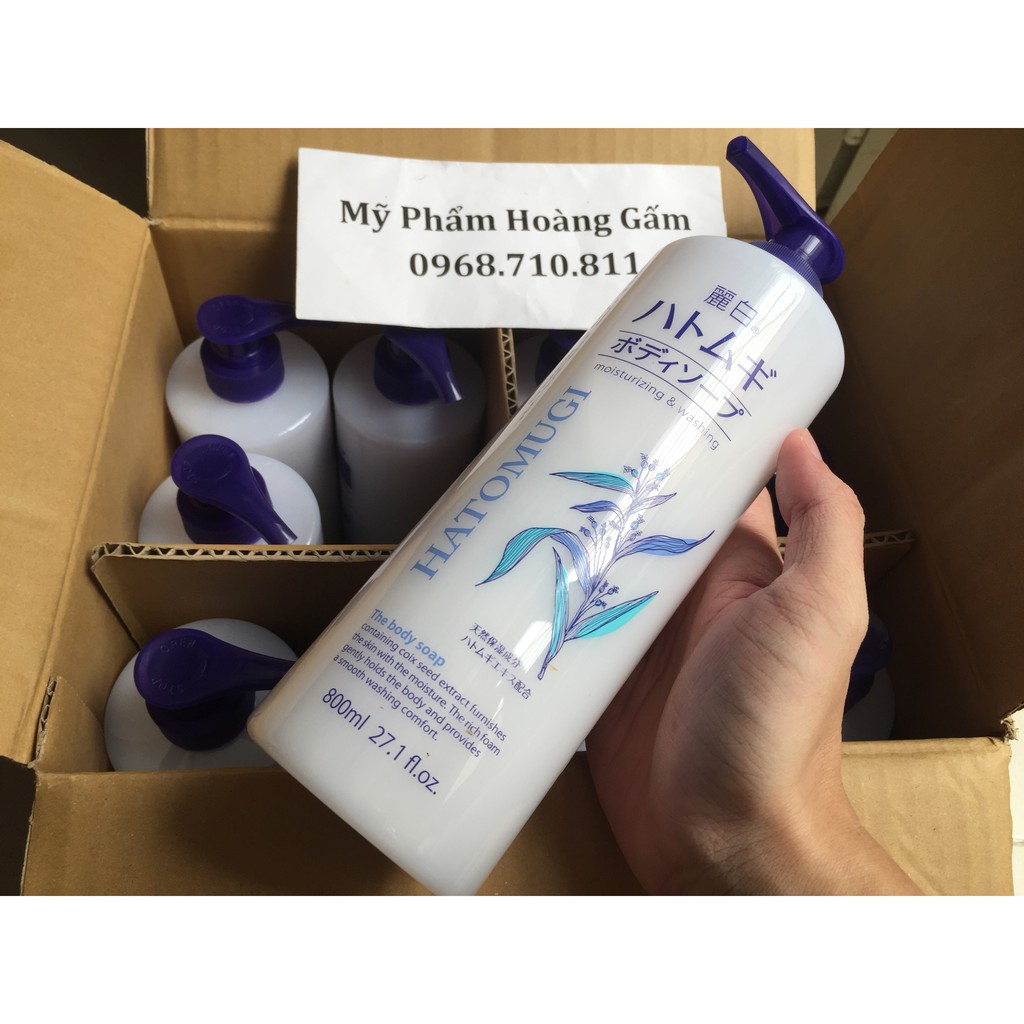 Sữa tắm dưỡng ẩm trắng da Hatomugi Nhật Bản 800ml | BigBuy360 - bigbuy360.vn