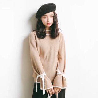 Áo len tay cột nơ