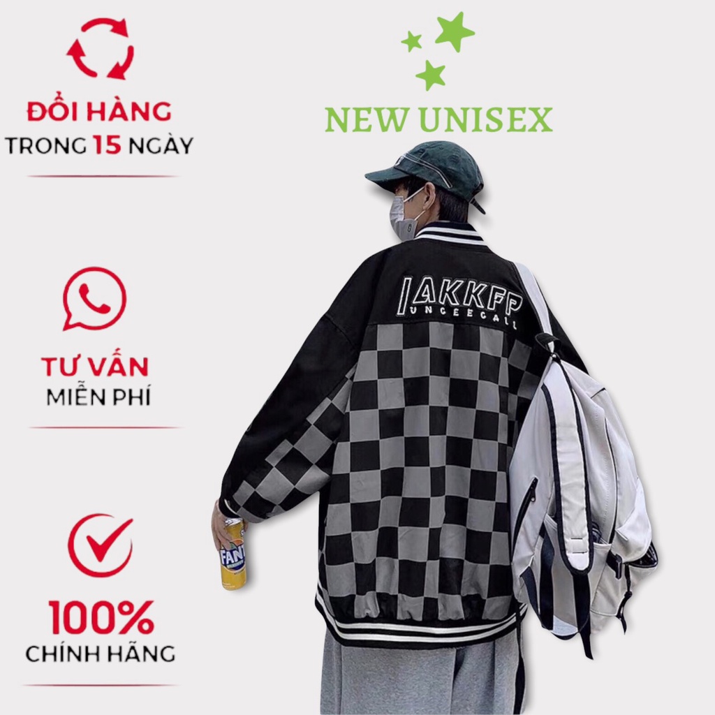 Áo Khoác Dù Bomber Nam Nữ Kiểu Dáng Thể Thao in Chữ U Kèm  Họa Tiết Caro Siêu Hot Trend