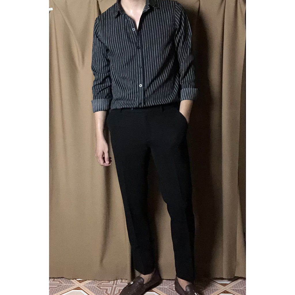 Quần Âu Nam GenLux Màu Đen,Vải Ngon,Co Dãn Tốt,Dáng Ôm Body,Phong cách Trẻ Trung | BigBuy360 - bigbuy360.vn
