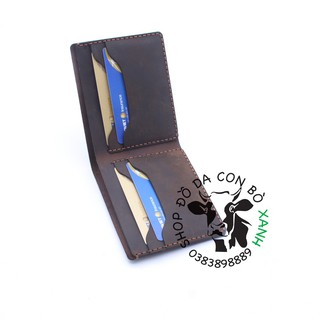 Ví da nam handmade , da sáp ms001"100% da thật"