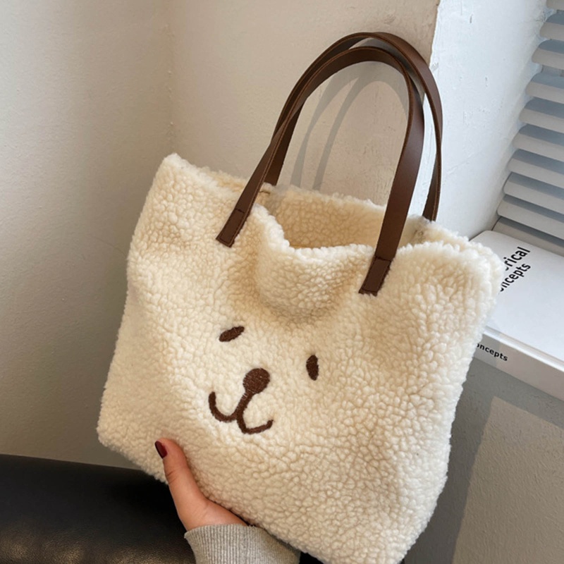 Túi Xách Du Lịch Cỡ Lớn Bằng Vải Bông Mềm Hình Gấu Hoạt Hình Cho Nữ