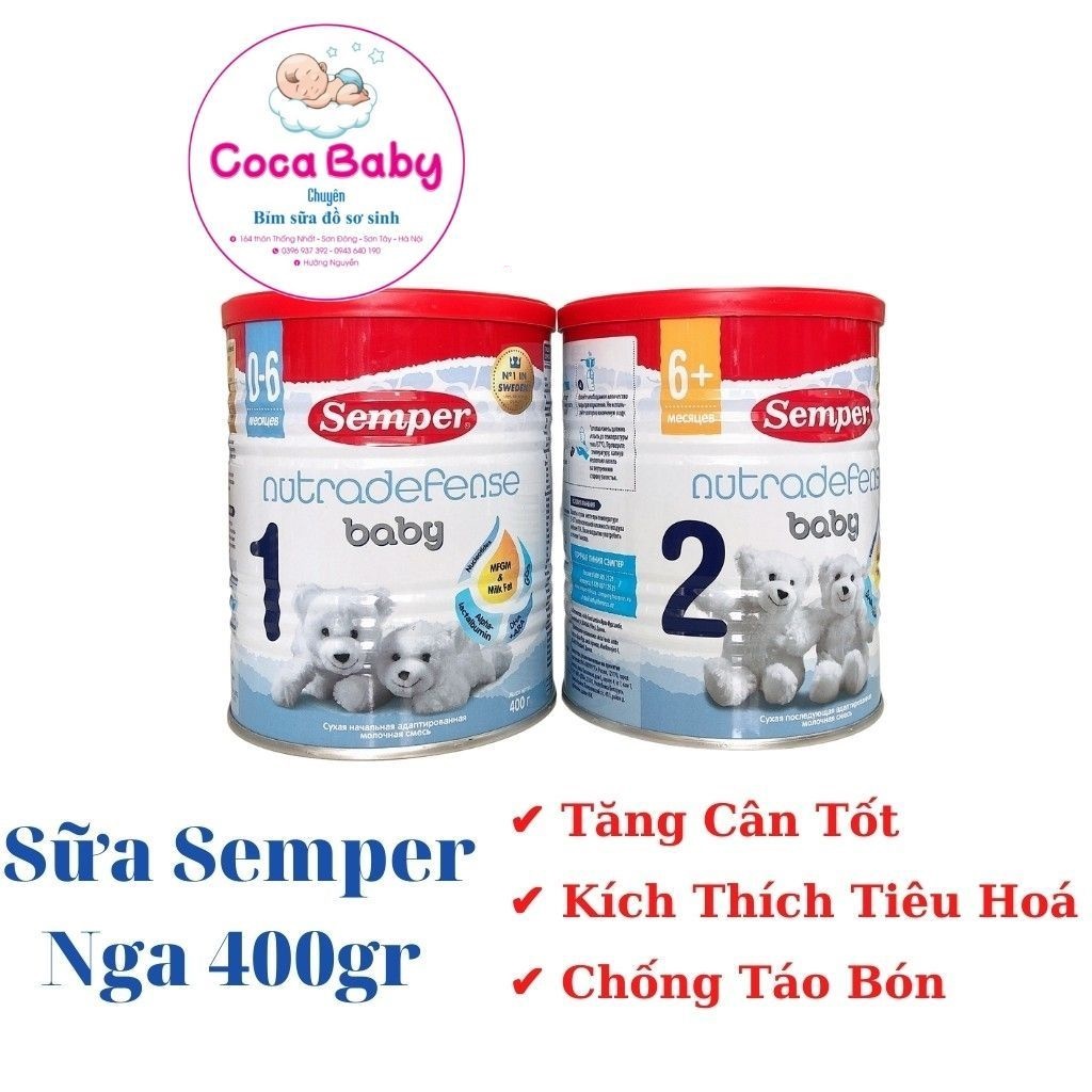 Sữa Semper Nội Địa Nga Số 1, Số 2 hộp 400g chính hãng giá tốt