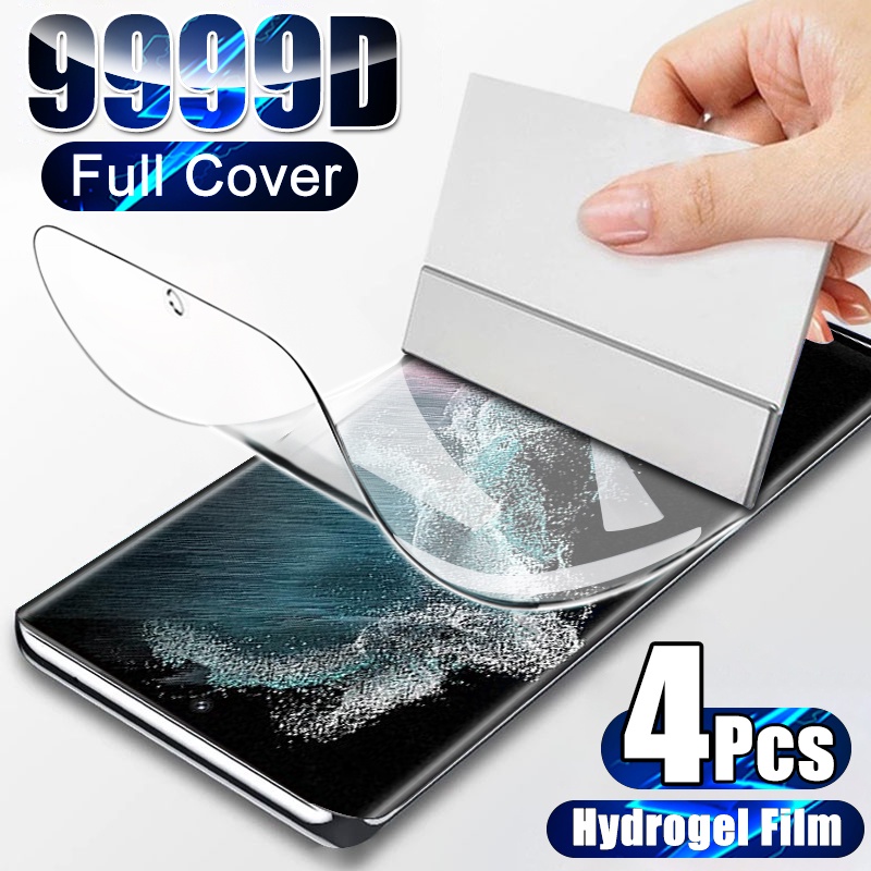 Set 4 Miếng Dán Hydrogel Bảo Vệ Màn Hình Cho Samsung Galaxy S10 S20 S9 S8 S21 S22 Plus Ultra FE Note 20 8 9 10 Plus