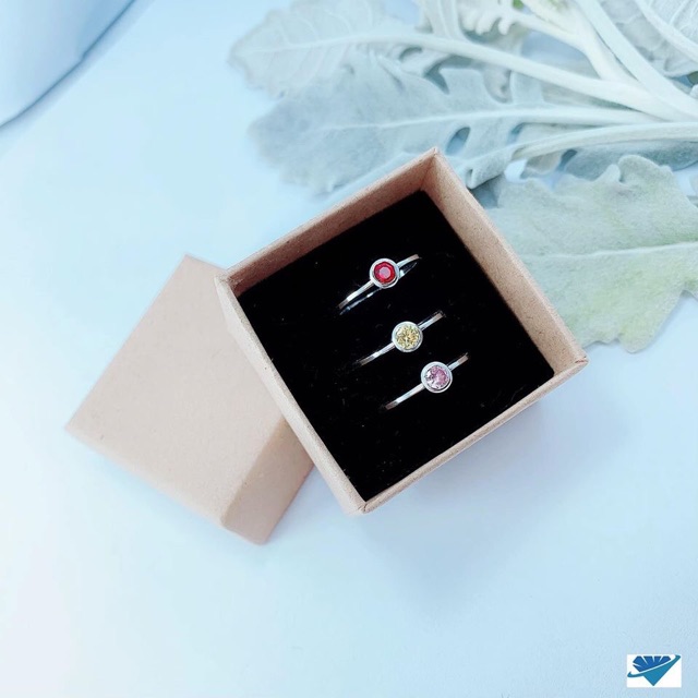 NHẪN NỮ BẠC TA - NHẪN NỮ Ổ ĐÁ NHIỀU MÀU SANG CHẢNH