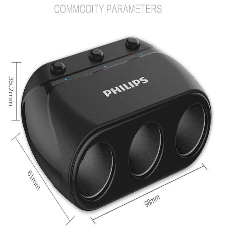 Bộ chia tẩu sạc ô tô cao cấp Philips DLP2019