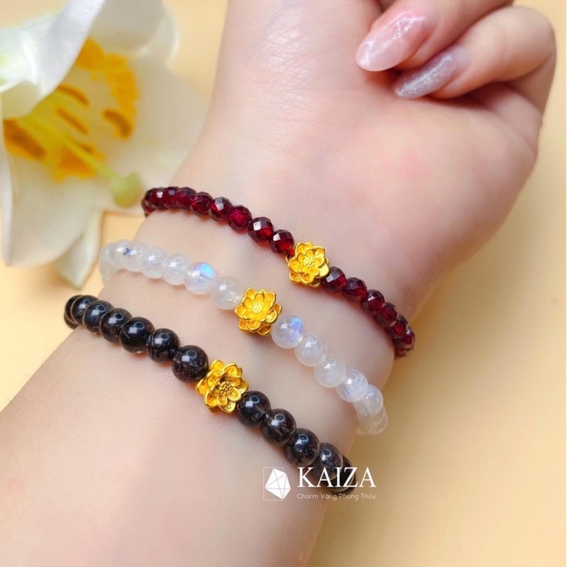 Vòng tay charm mèo thần tài mini may mắn 24k - KAIA