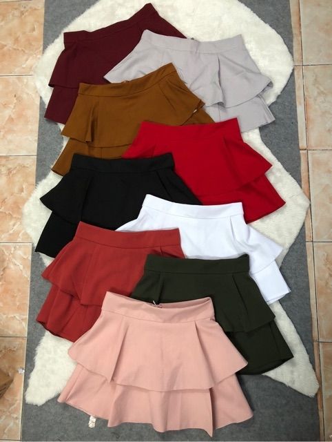 Chân váy 2 tầng ulzzang siêu xịn ( trơn)