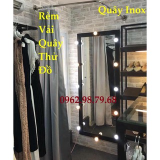 COMBO 1 Khung Treo Inox và 1 Rèm Vải Quây Phòng Thay Đồ