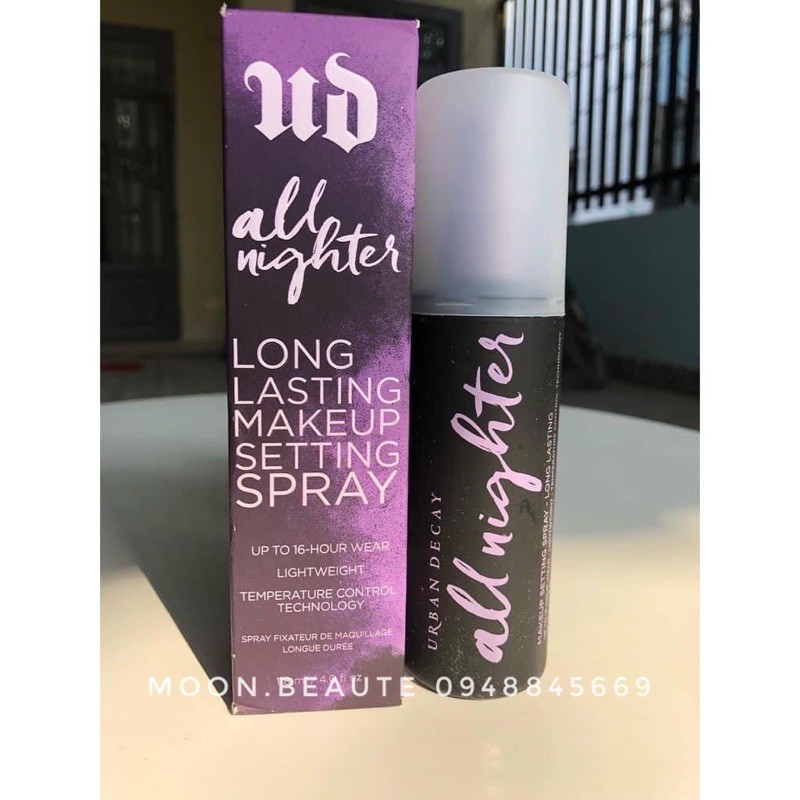 [BILL US] Xịt khoá nền Urban Decay All nighter giữ lớp nền hoàn hảo suốt 24h trong trang điểm make up chuyên nghiệp